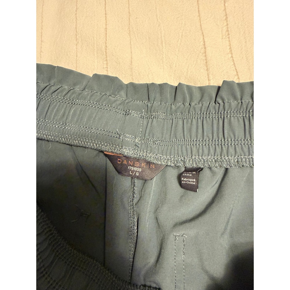 Danskin Paperbag Short Stormy Weather Blue Grey Elastic Waist Pockets 1751958 L - Picture 4 of 4